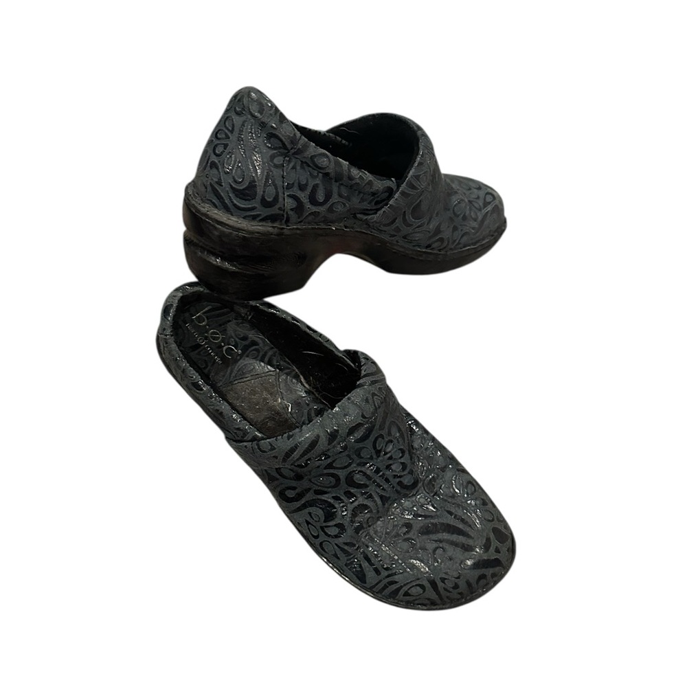 b.o.c. Peggy Women's Dark Blue Gray Black Patterned Clog Mules Size 8